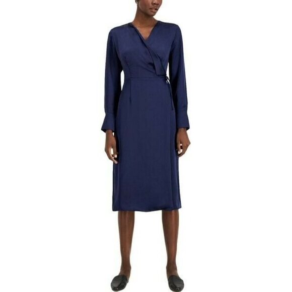 Alfani Wrap Modern Icon Long sleeves Dress. Size 12. New With Tags $99 - Picture 1 of 12